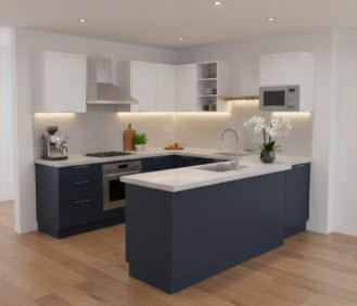 A sleek, modern kitchen design representing innovation