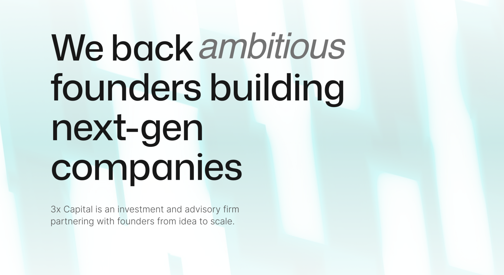 3x Capital | Investment firm partnering with founders from idea to scale