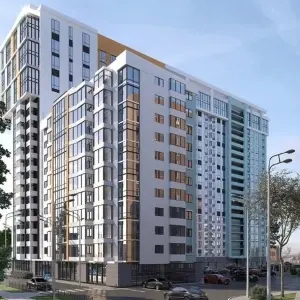 ЖК Sea Town — фасад жилого комплекса на улице Академика Сахарова