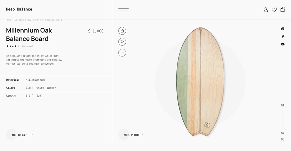 Balance Boards Design Project Product Page