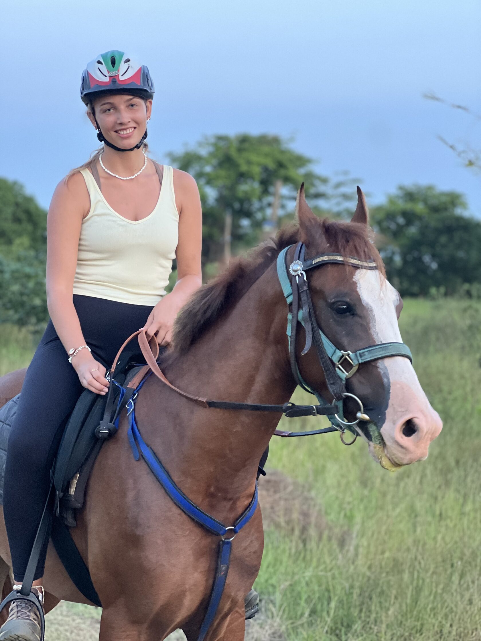 Guest enjoying a horseback riding holiday at Vonfidel Ranch in Sri Lanka.
