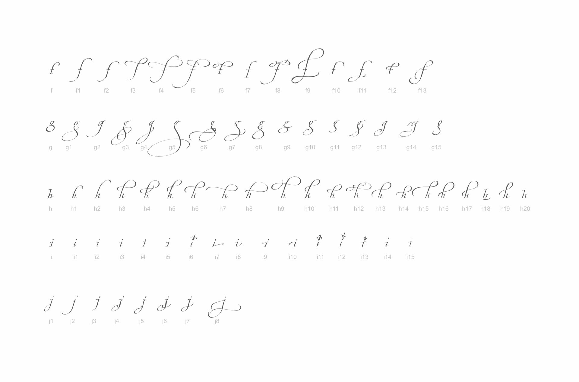 Cardinal font, swashes for capital letter A