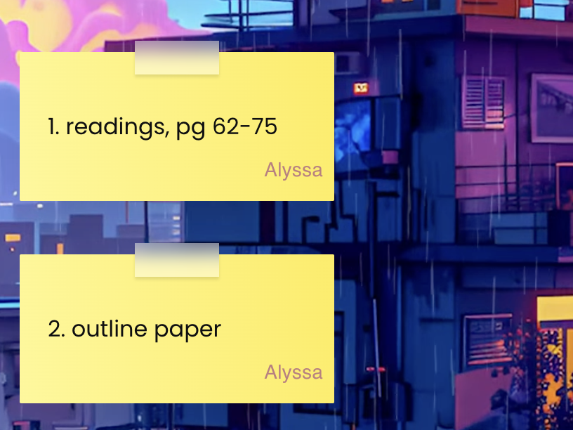 sticky notes featured in ruume to