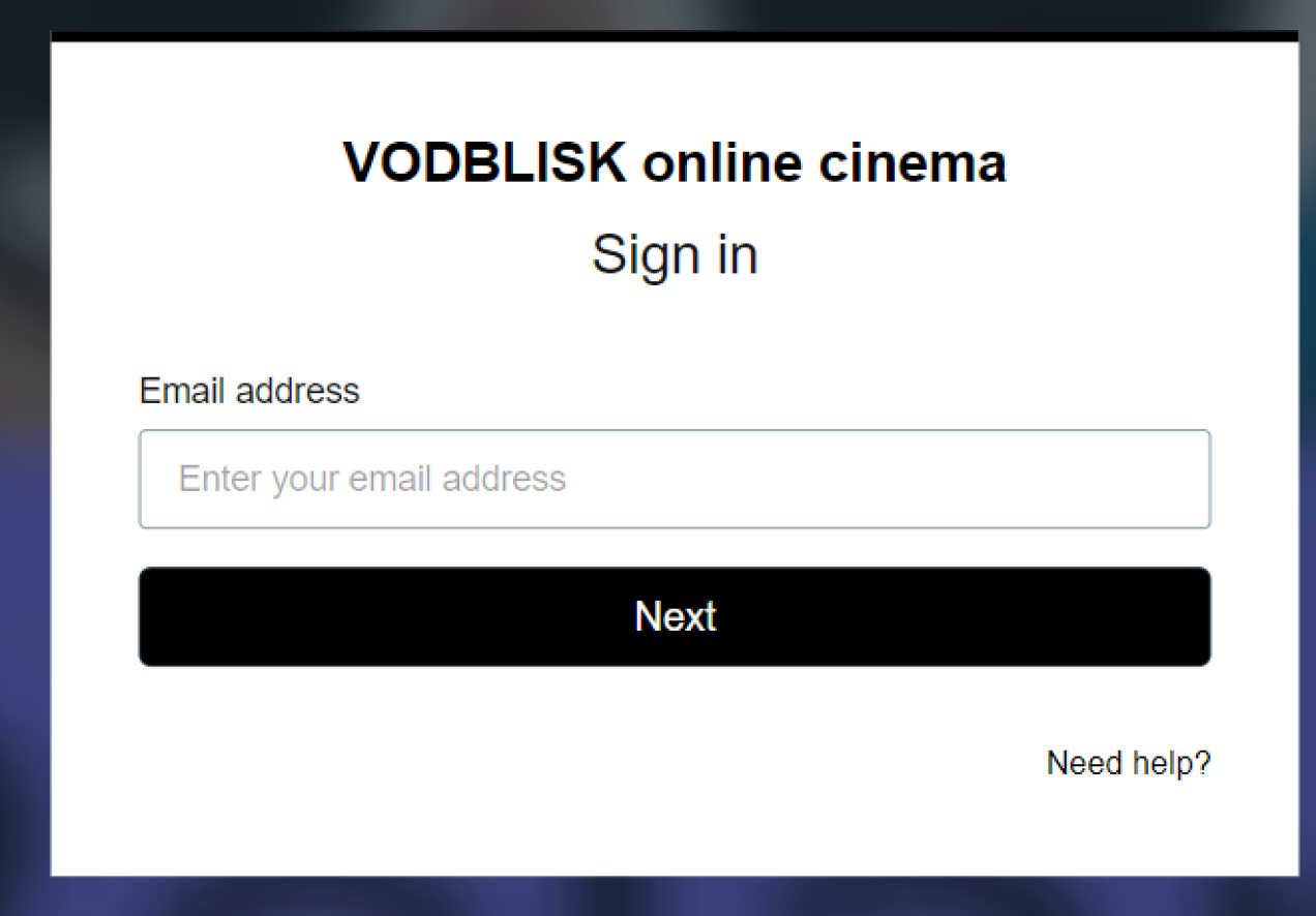 акно ўваходу ў акаўнт