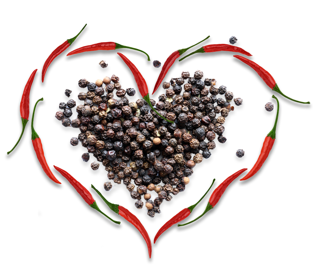 перець чорний, перець червоний