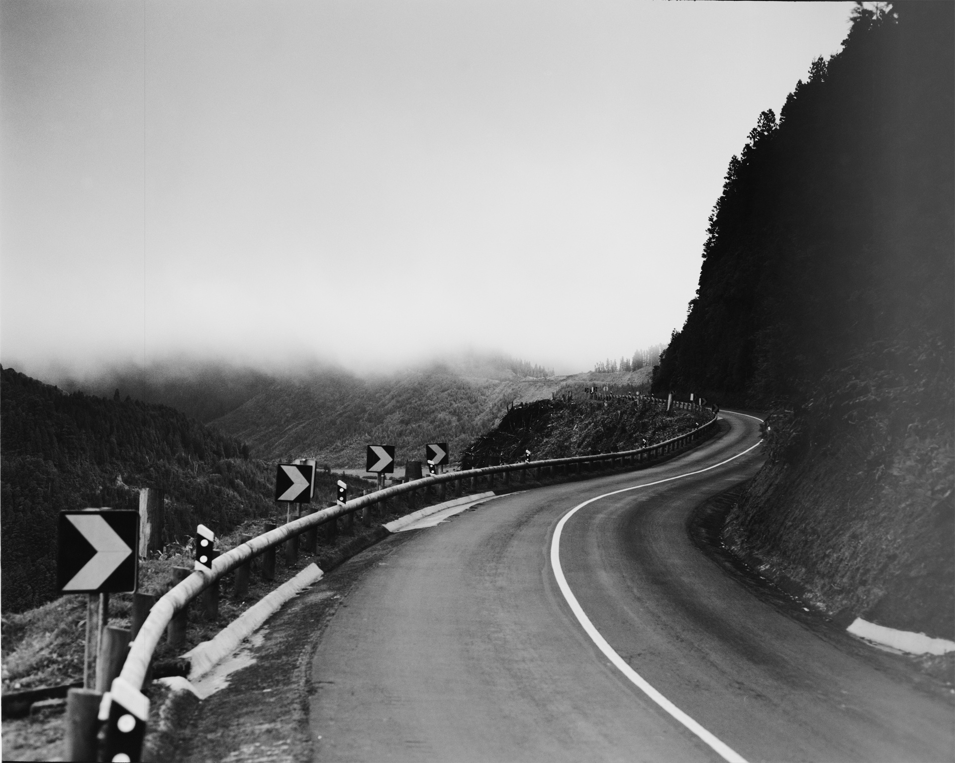 A road to Sete Cidades. A view from inside the caldera