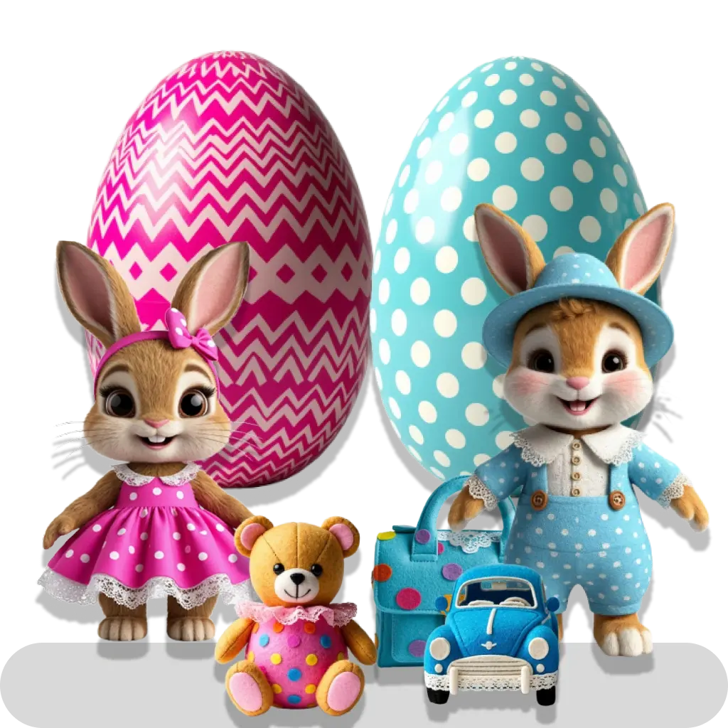 Character Bunny and his things with a questionnaire
