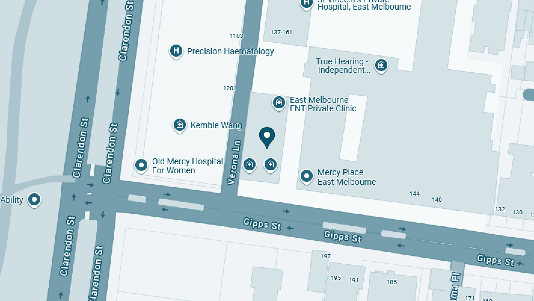 Suite 1, Ground Floor, 166 Gipps Street, East Melbourne VIC 3002, google map