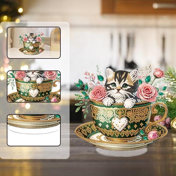 Y02072 - Алмазная мозаика «котик в чашке»
