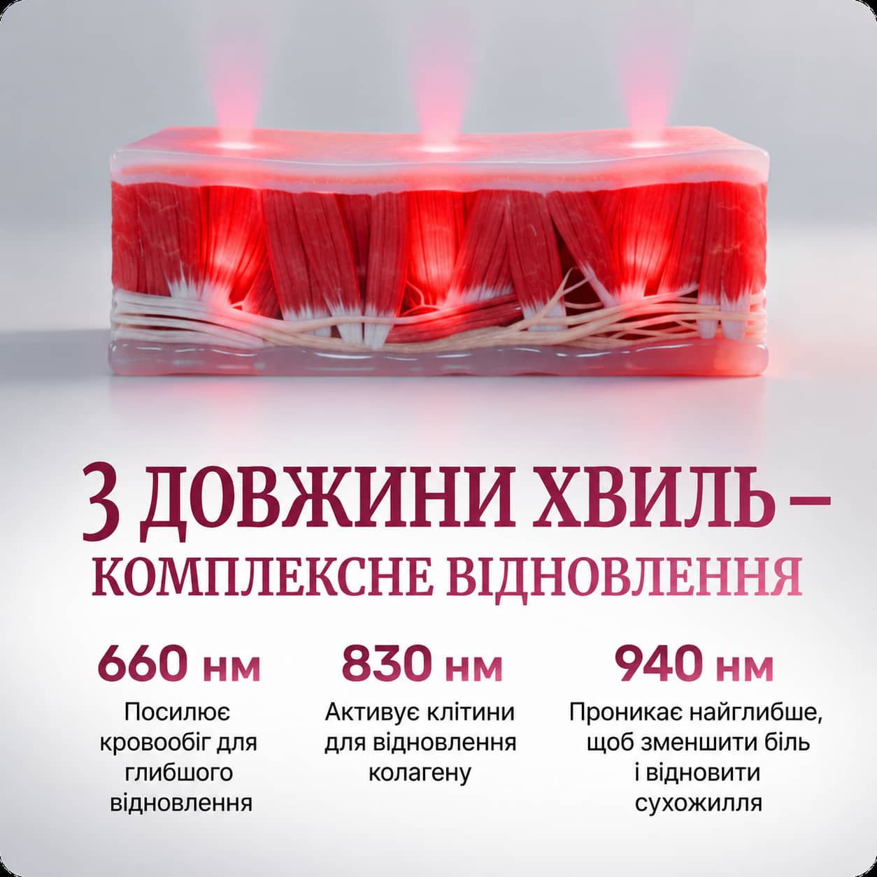 Інфрачервоне тепло впливає на тканини в зоні стегна