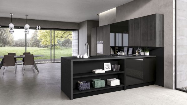 черные кухни крашенные эмалью