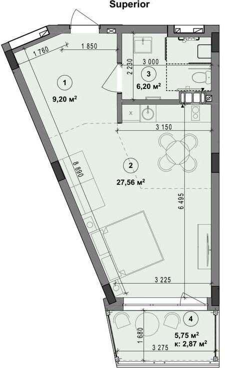Superior apartment планировка 1