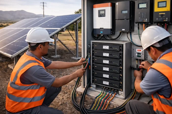 Hybrid солнечная электростанция с аккумуляторами