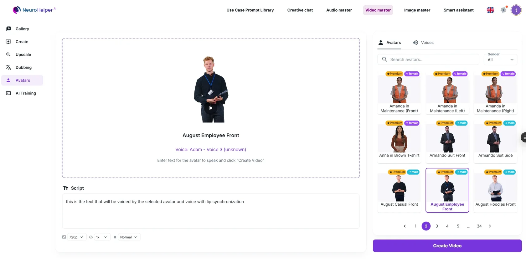 Custom AI avatar with branding