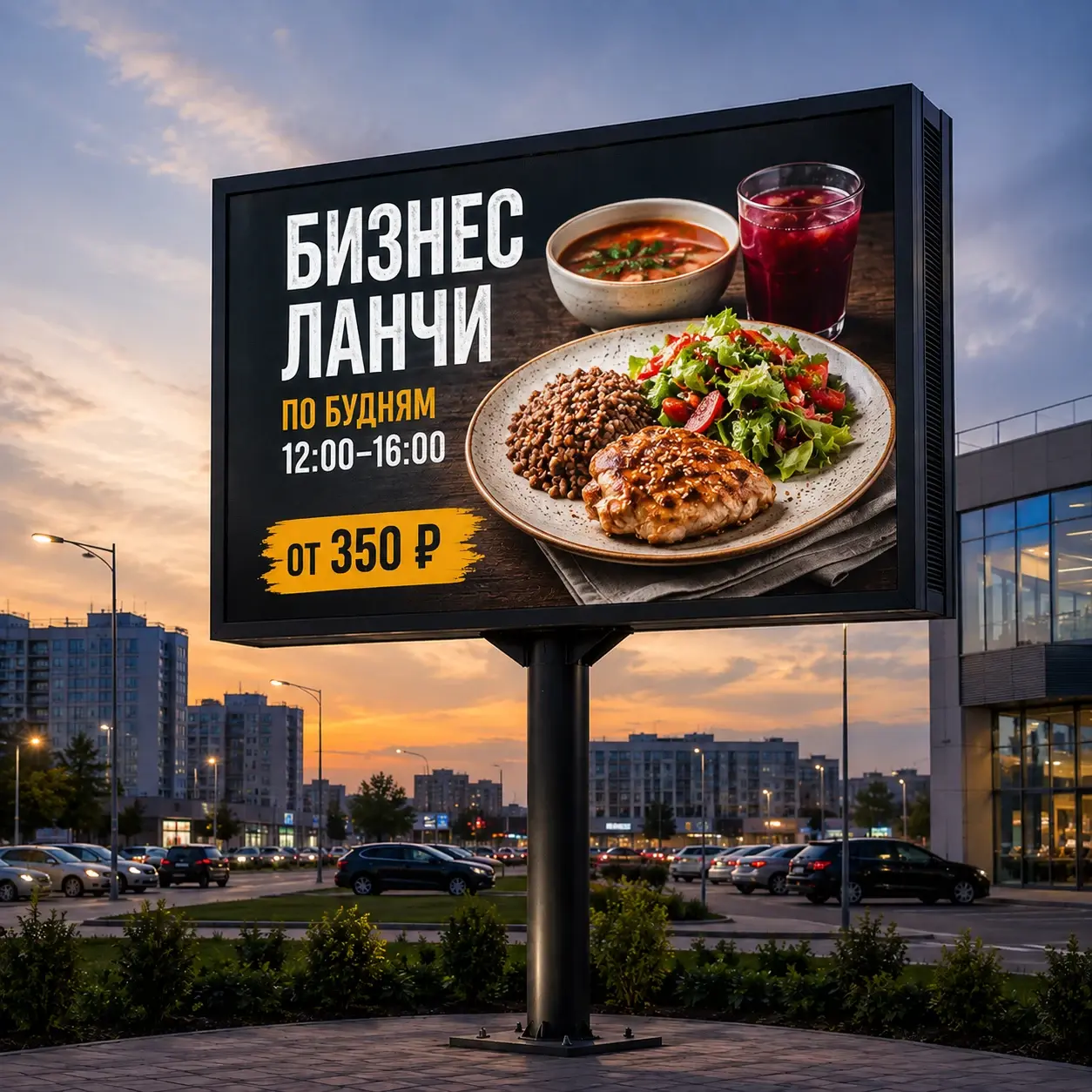 LED-экран на отдельной опоре