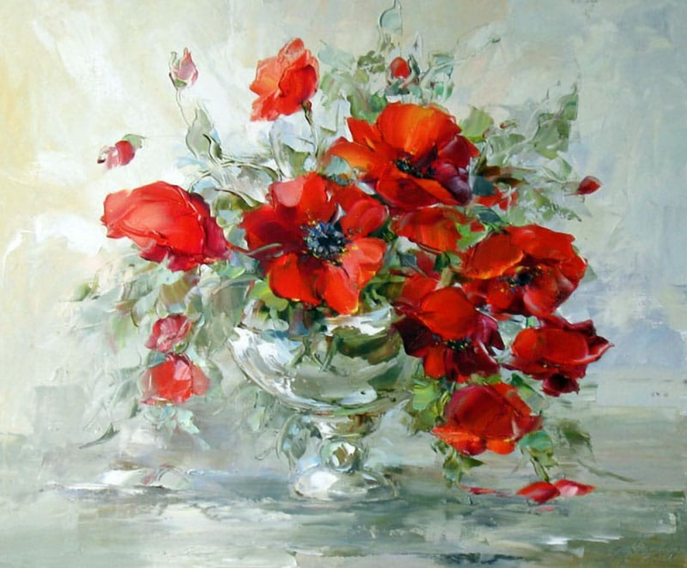 Маки в вазе