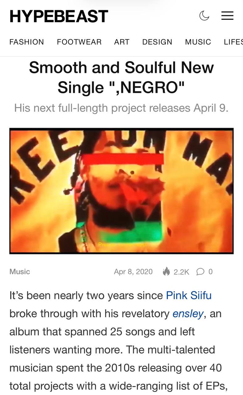 Hypebeast article screenshot