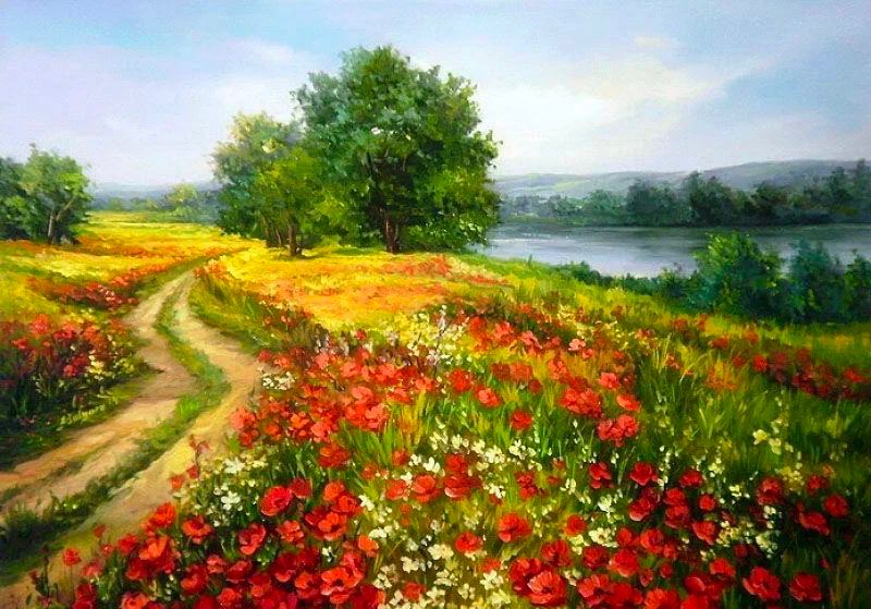 Пейзаж с маками