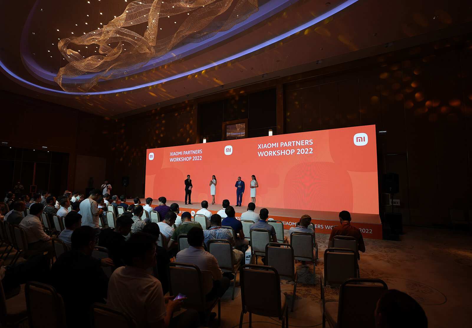 Xiaomi partners workshop with coral stage backdrop