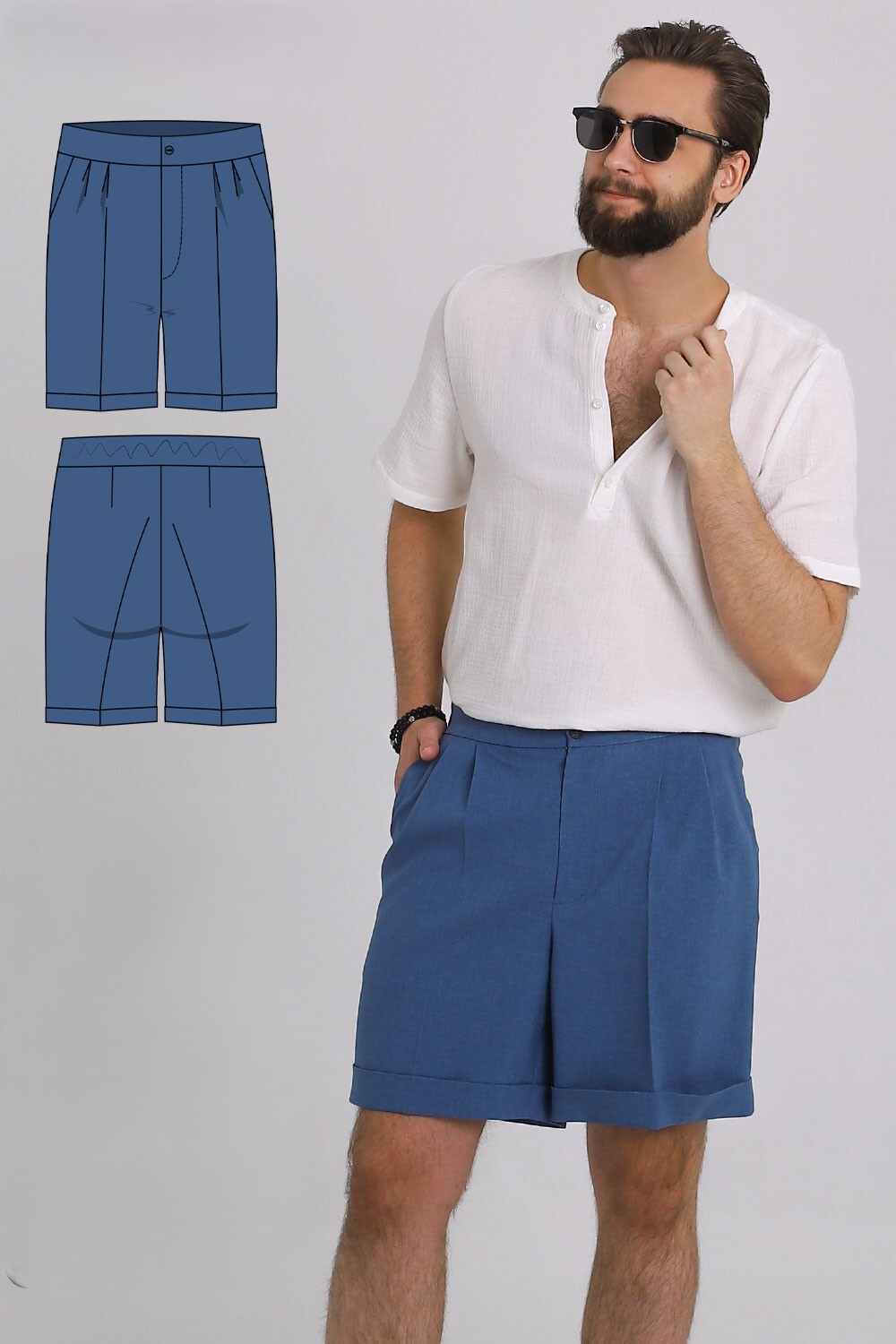 Well-fitted shorts with pockets and elastic waistband