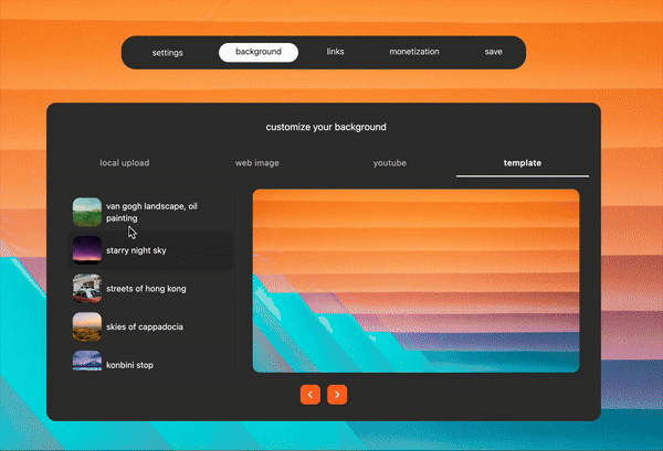 the background and embed link features in a ruume