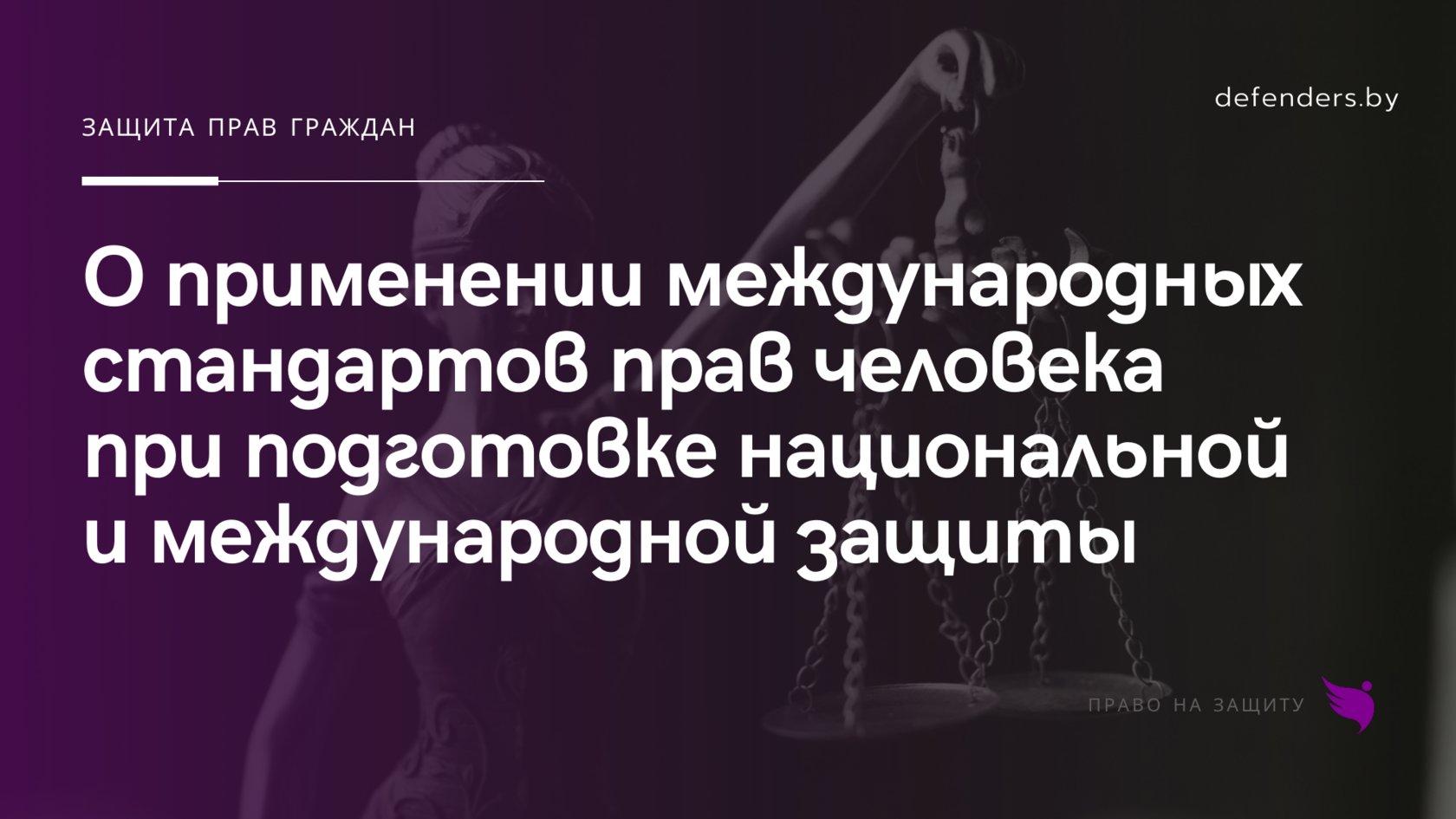 О применении международных стандартов прав человека при подготовке  национальной и международной защиты