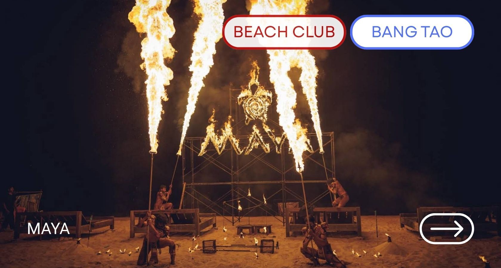 Огненное шоу в Maya Beach Club на Пхукете