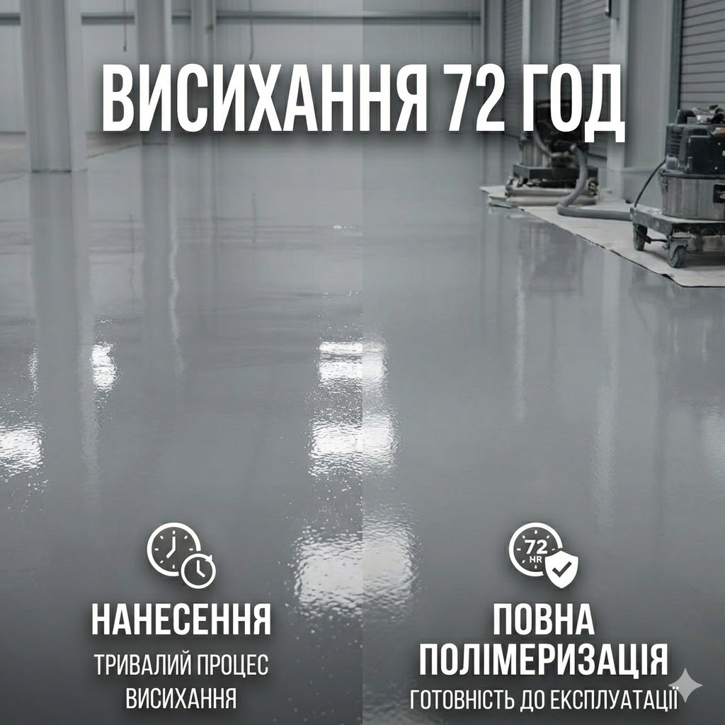 Швидке висихання епоксидної підлоги за 72 години