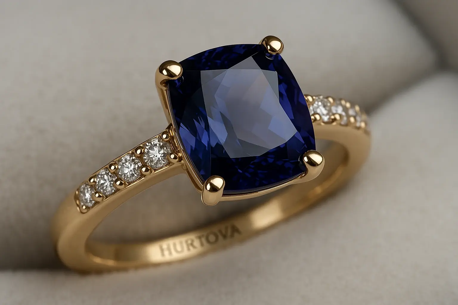 Каблучка з геліодором у золоті 750 проби, ювелірні прикраси HURTOVA 