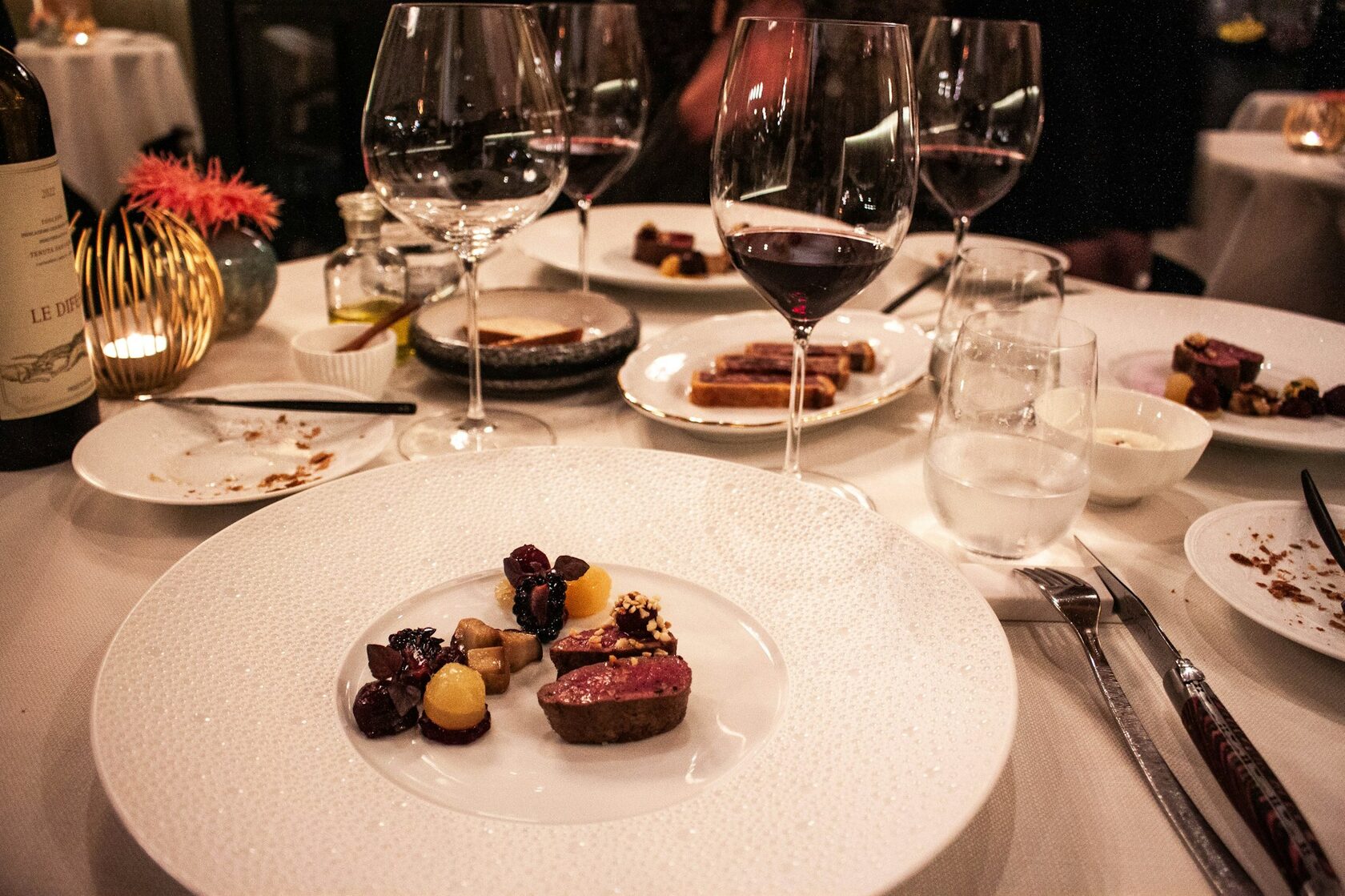 An elegant fine dining restaurant interior