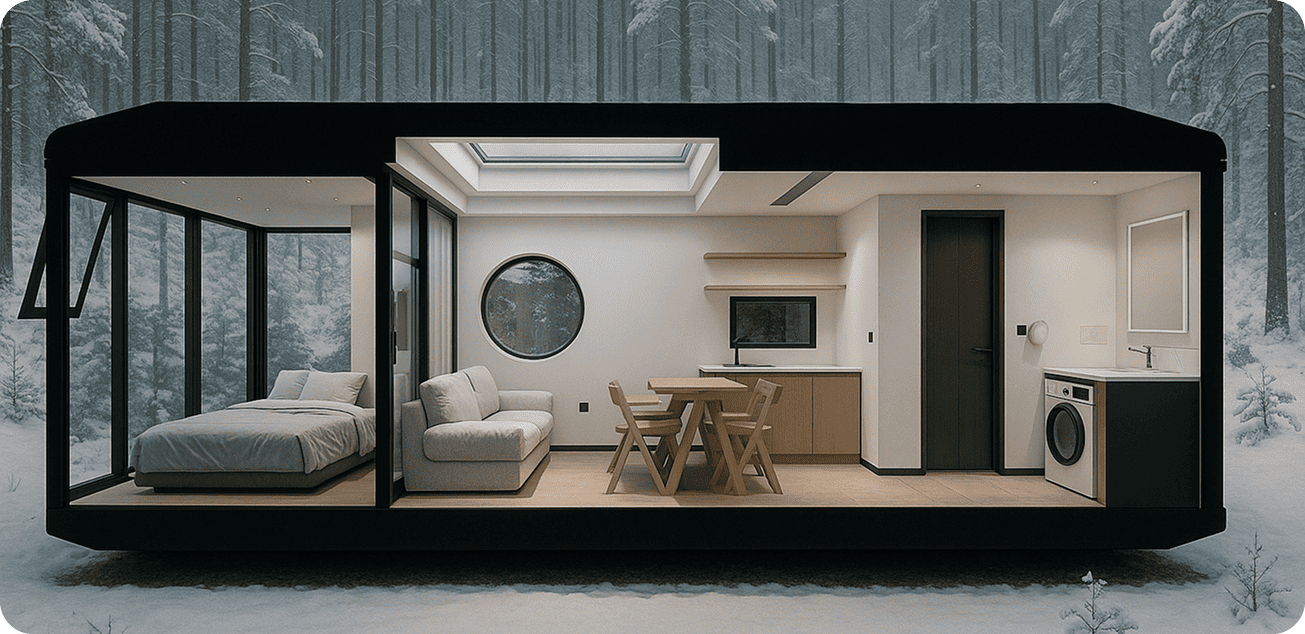 Module house interior hokkaido