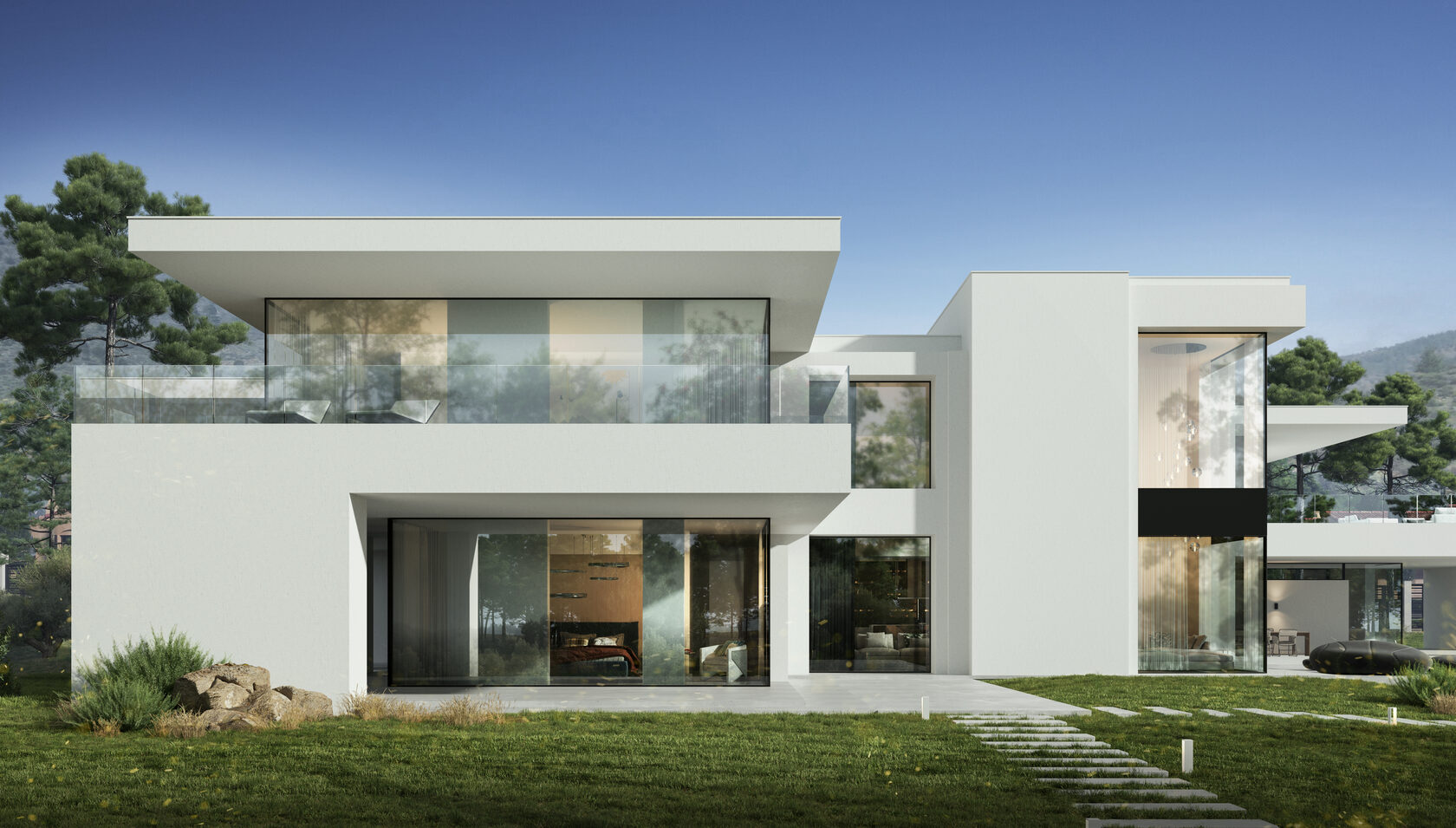 This estate consists of several buildings — including the main residence, a spa, and auxiliary structures, located in the hills near Limassol