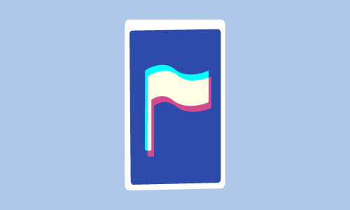 An illustrated icon of a flag on a TikTok post