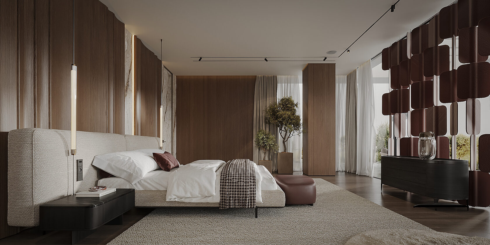 The interior of this three-story villa in Limassol — including a basement level with a wine room and home cinema — blends simplicity, scale, and refinement