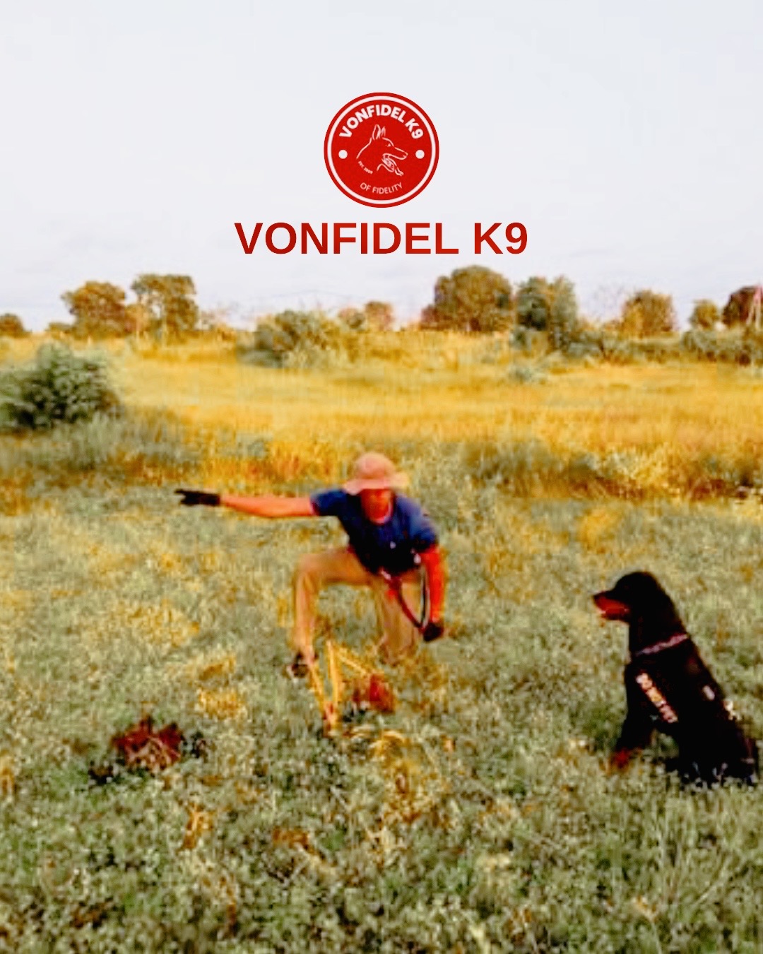 VONFIDEL K9 working dog training in a controlled outdoor Sri Lankan environment