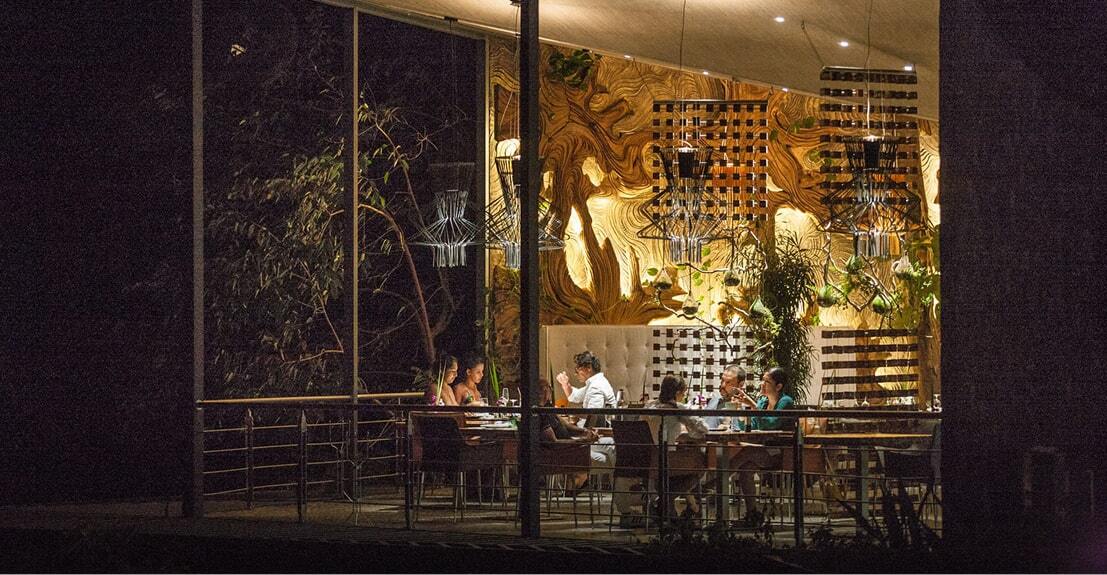 Evening service at &Aacute;rbol restaurant — the team at work among the guests