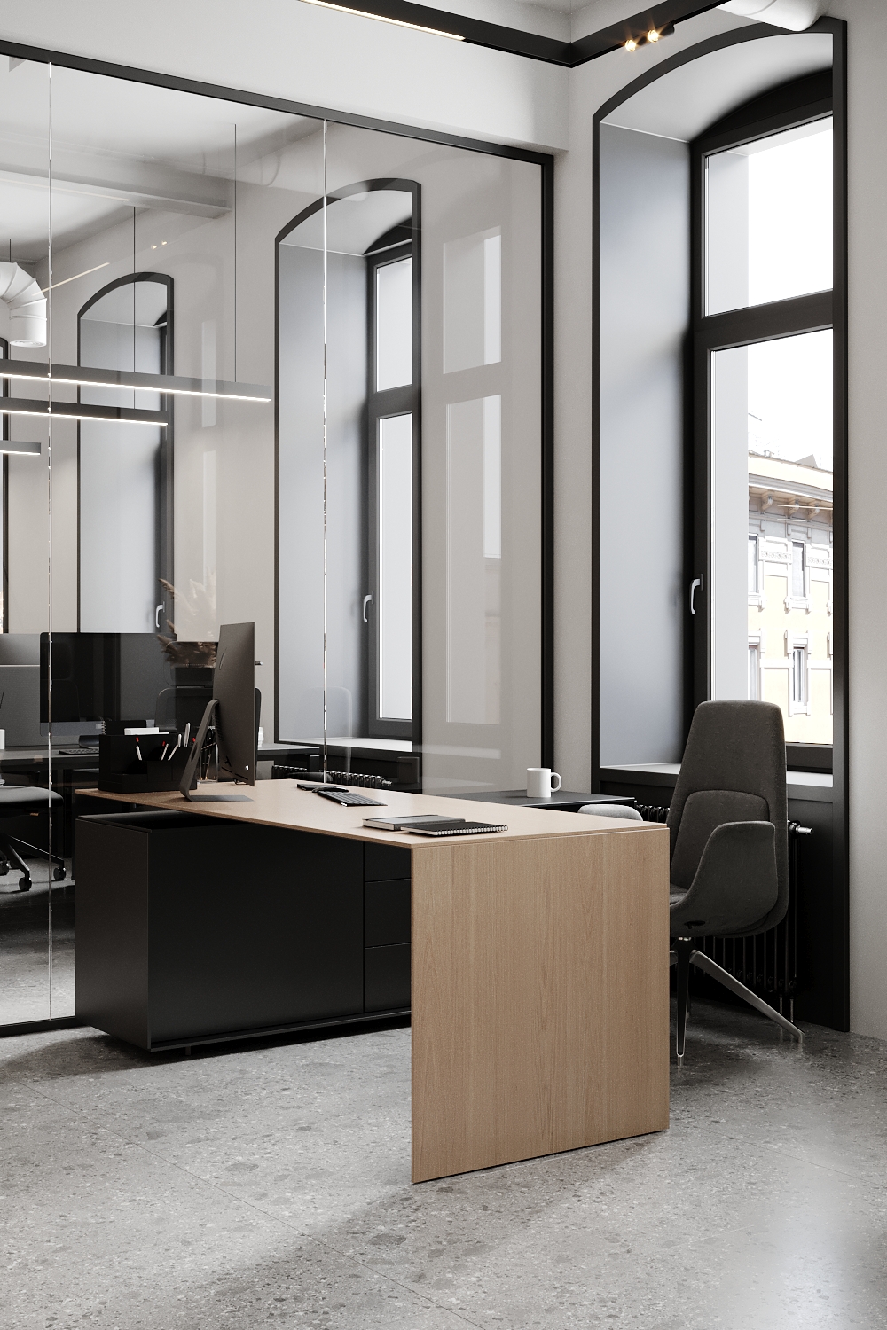 This modern office for a young IT company is located in the historic 