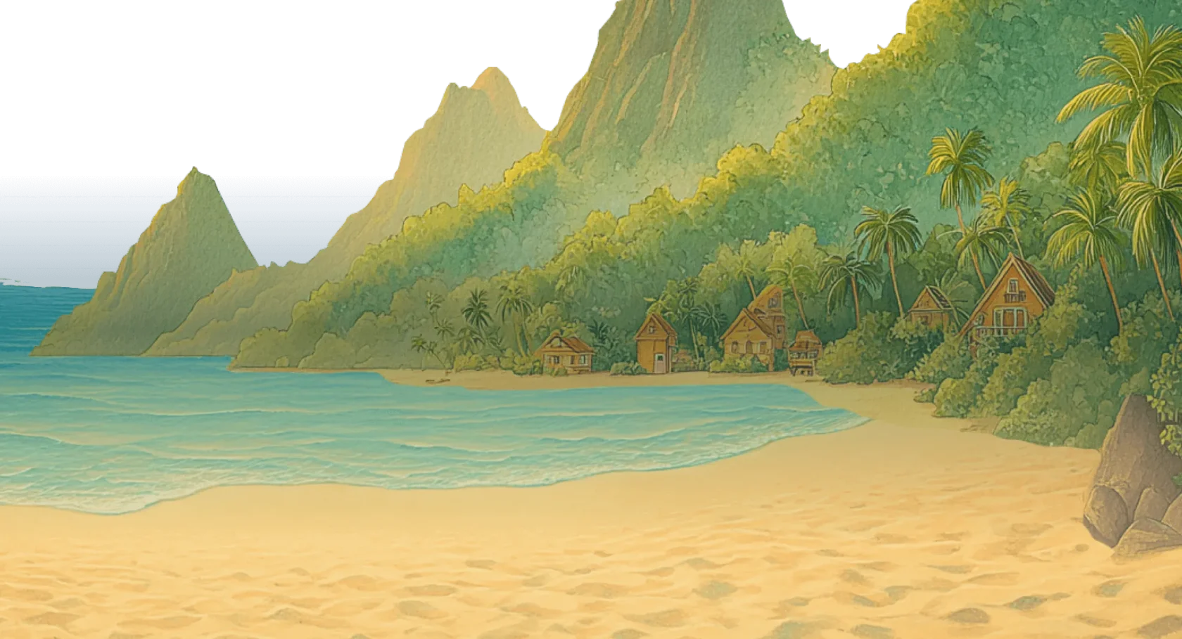 Деревушка на пляже на острове Пхукет